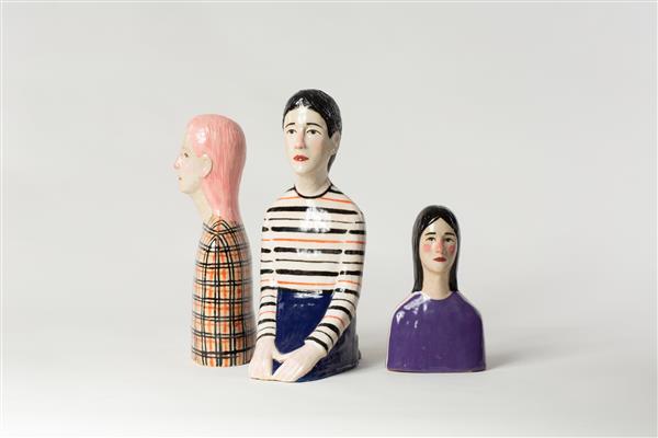 Tre skulpturar laga av kunstnaren Robin Danielsson 